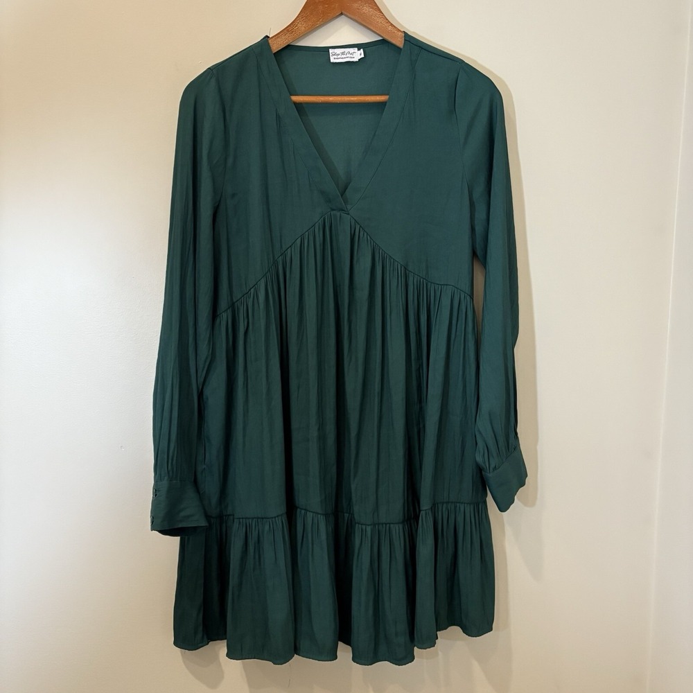 Shop the‎ Mint Womens Babydoll Dress Medium Emerald Green Ruffled Retro Y2K